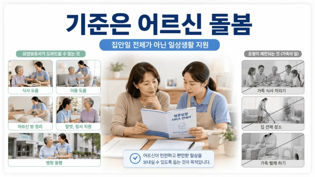 방문요양보호사 하는 일, 어디까지 부탁할 수 있을까?