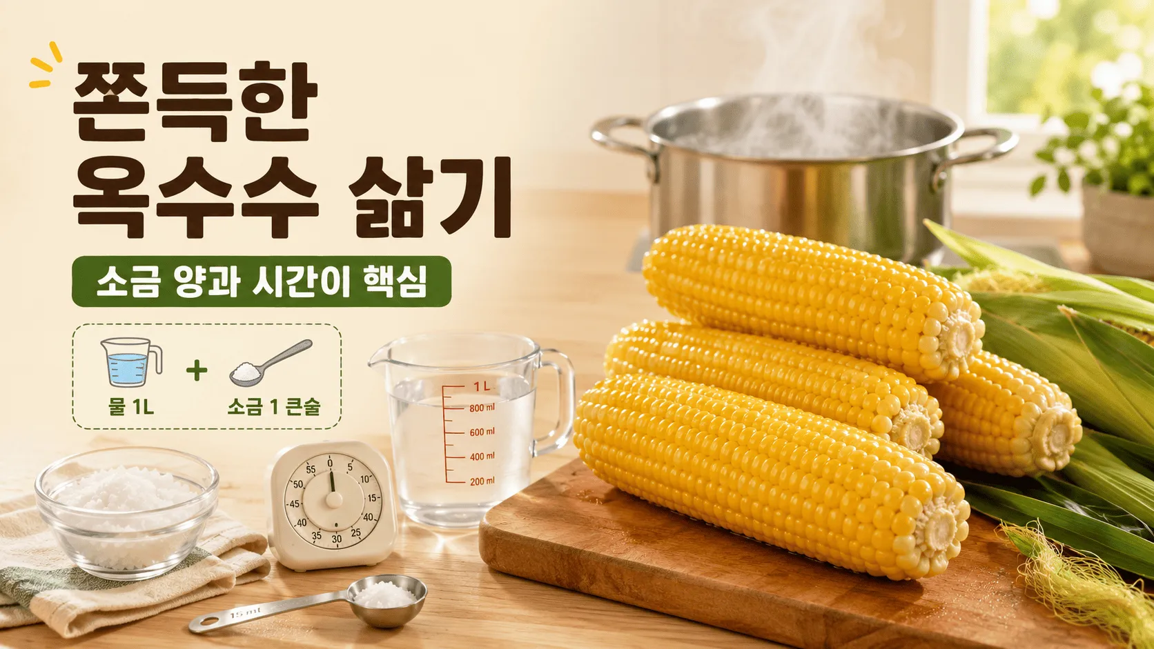 옥수수 쫀득하게 삶는 법