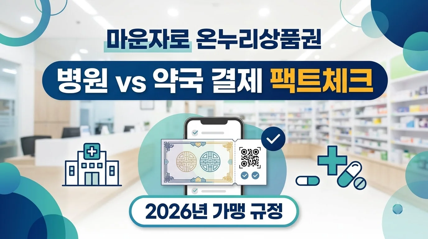 온누리 상품권 마운자로 결제 가능할까? 병원 및 약국 사용 조건 총정리